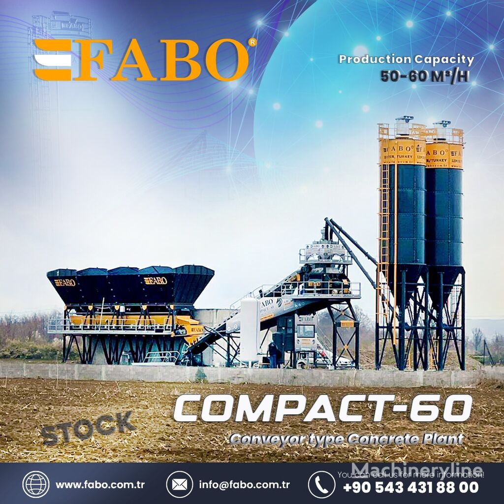 new FABO COMPACT-60 CONCRETE PLANT READY IN STOCK 60 M3/H
