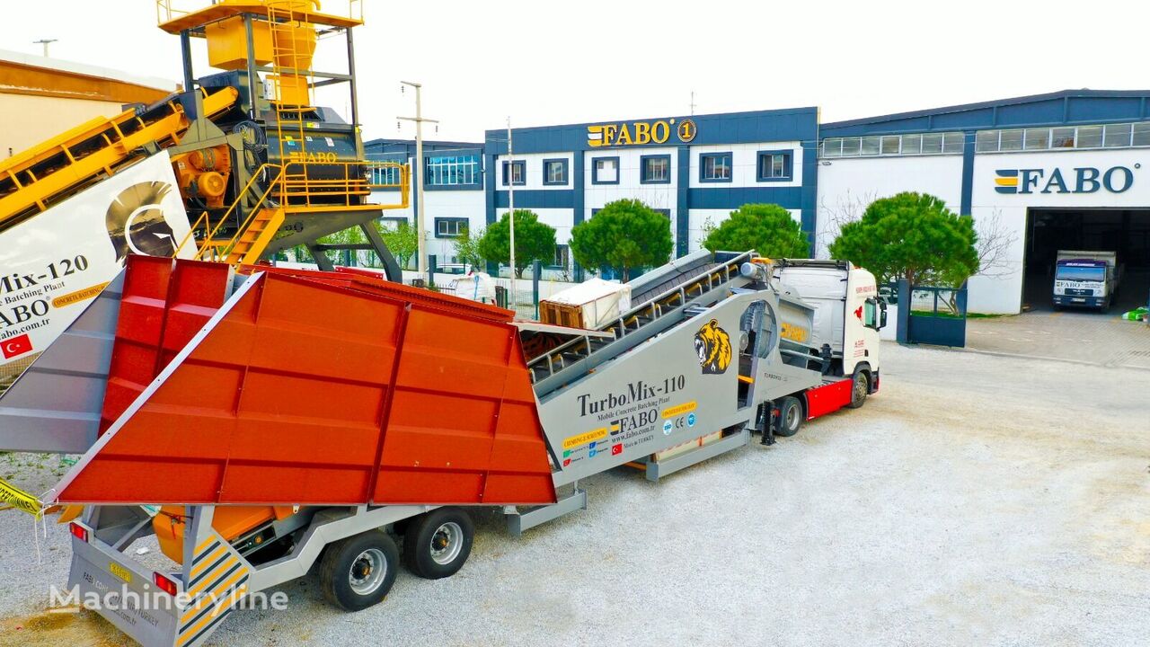 new FABO TURBOMIX-110 Mobile Concrete Batching Plant concrete plant