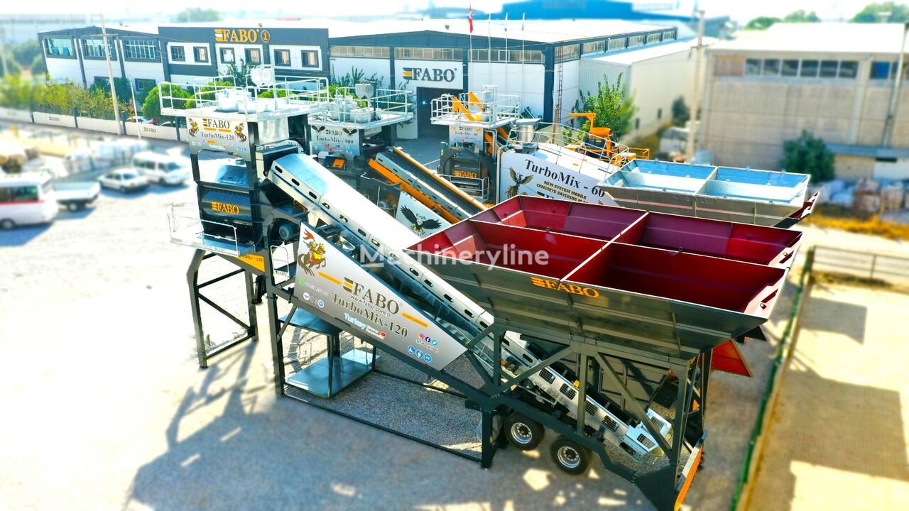 new FABO TURBOMIX-120 MOBILE CONCRETE PLANT READY IN STOCK