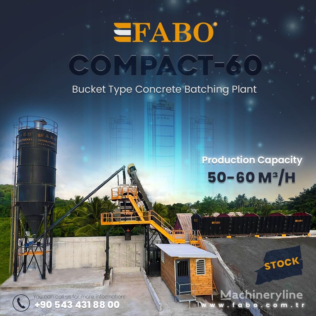 new FABO BETONNYY ZAVOD FABOMIX COMPACT-60 | NOVYY PROEKT | V NALIChII concrete plant