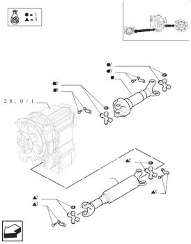 CNH drive shaft for Case New Holland, Fiat-Hitachi backhoe loader